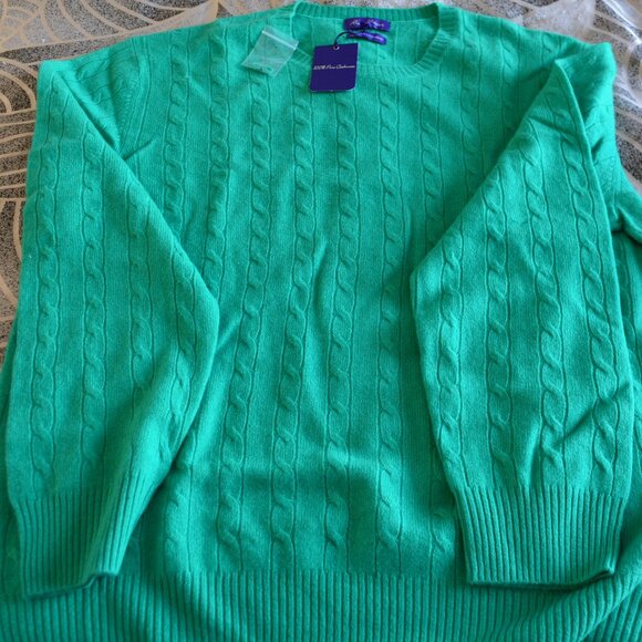 Alan Flusser Cable Knit Cashmere Crewneck Sweater XXL - Picture 3 of 3